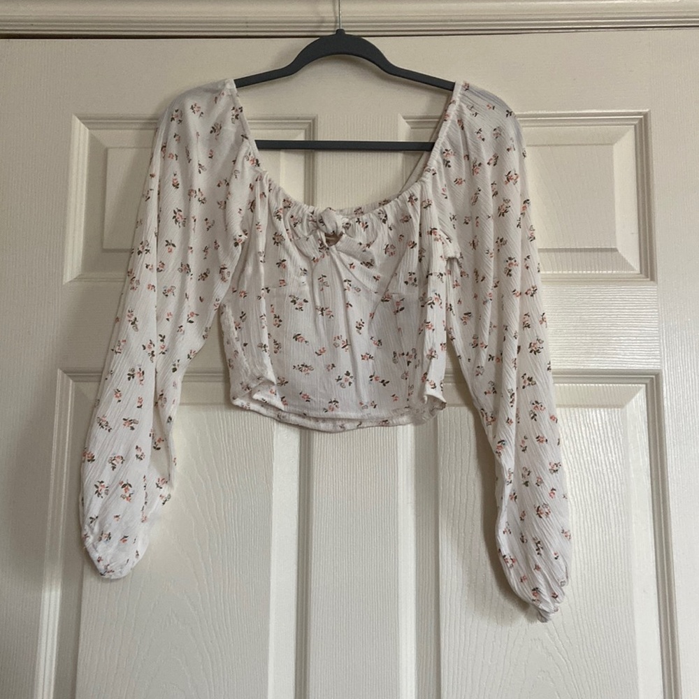 Billabong white floral long sleeve